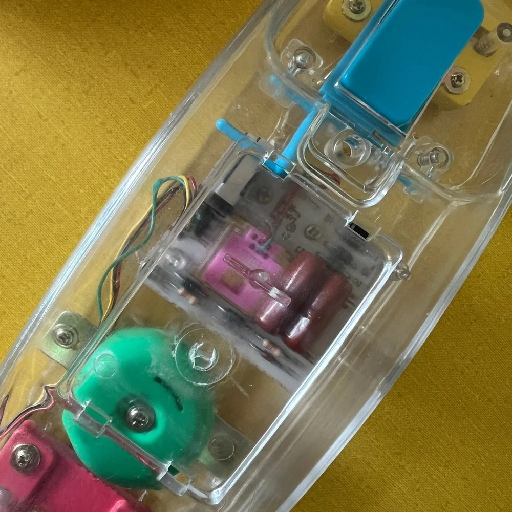 Vintage Transparent Multicolor Phone Clear Body with Rainbow Accents